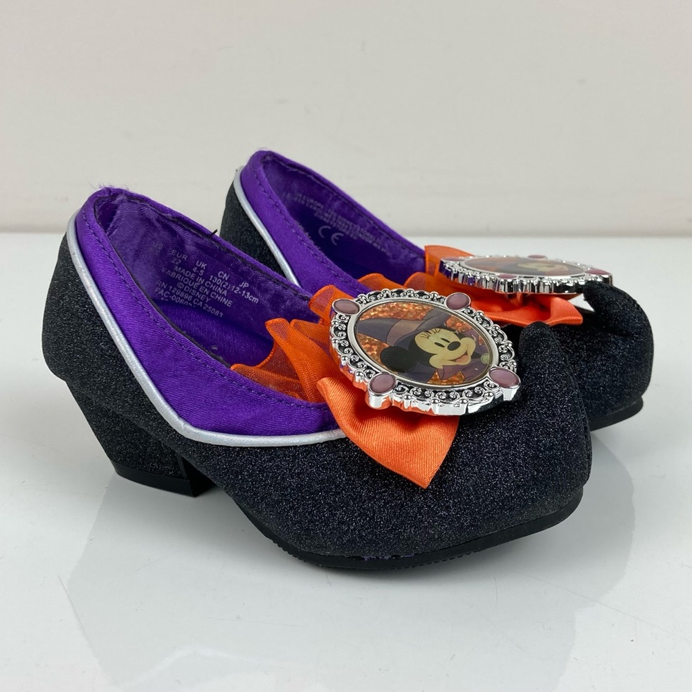 Disney Girls Minnie Mouse Witch Costume Shoes Size 5/6 Halloween